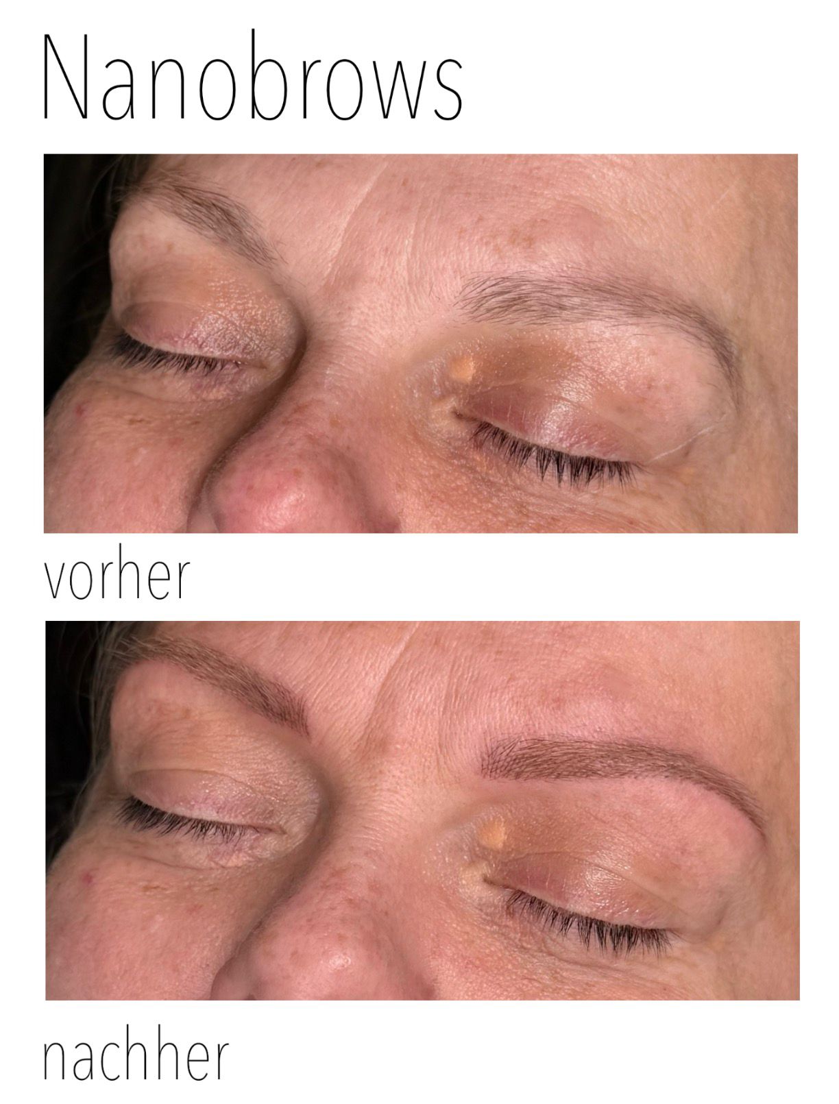 Nano Brows Permanent Make-up – Vorher-Nachher-Vergleich