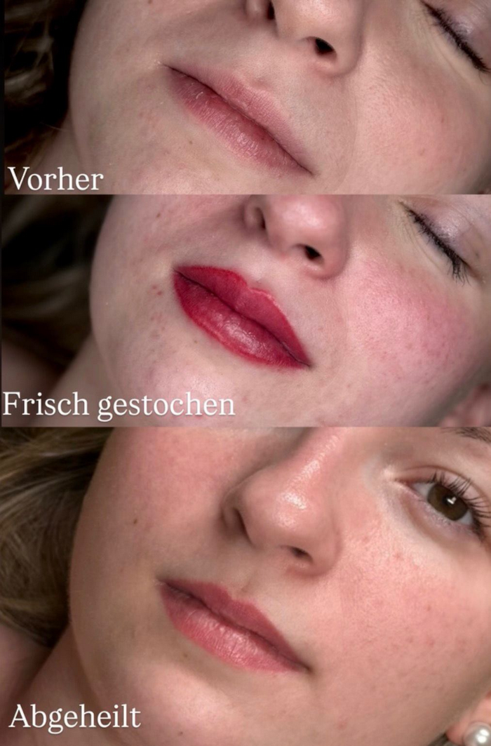 Lip Blush Permanent Make-up – Vorher-Nachher-Vergleich
